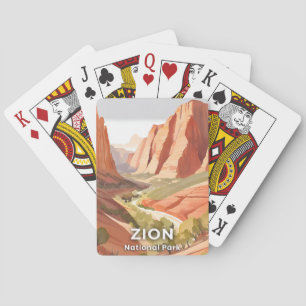 Zion National Park   Reise Aquarelltal Spielkarten