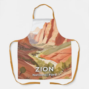 Zion National Park Reise Wasserfarbe Tal Schürze