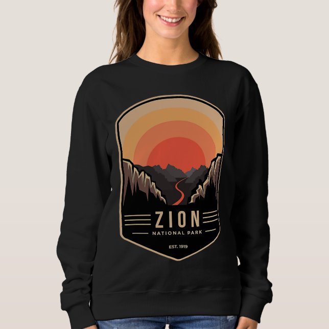 Zion National Park Retro Vintage Sweatshirt (Vorderseite)