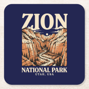 Zion National Park Rote Klippen Rechteckiger Pappuntersetzer