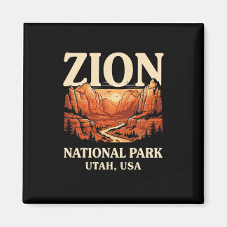 Zion National Park Sonnenuntergang Bergszene Magnet