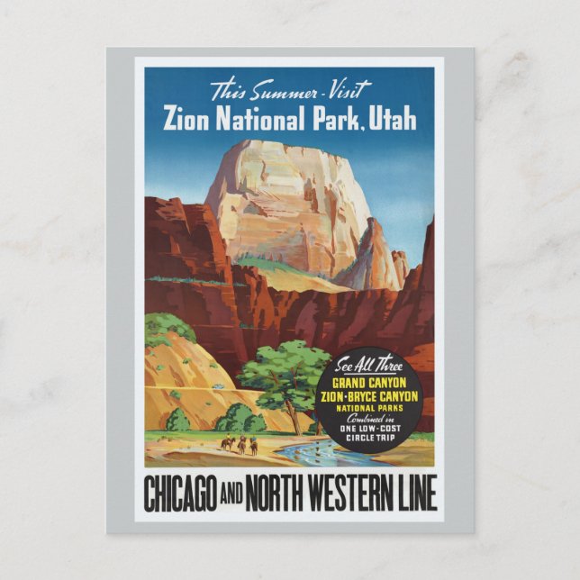 Zion National Park, Utah America Travel Postkarte (Vorderseite)