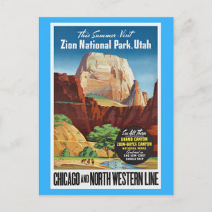 Zion National Park, Utah America Travel Postkarte