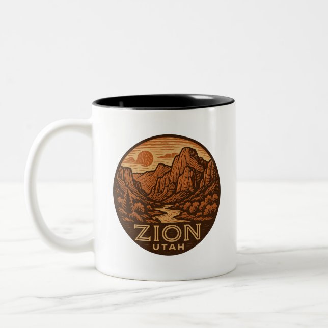 Zion National Park Utah Ceramic Mug (Gauche)