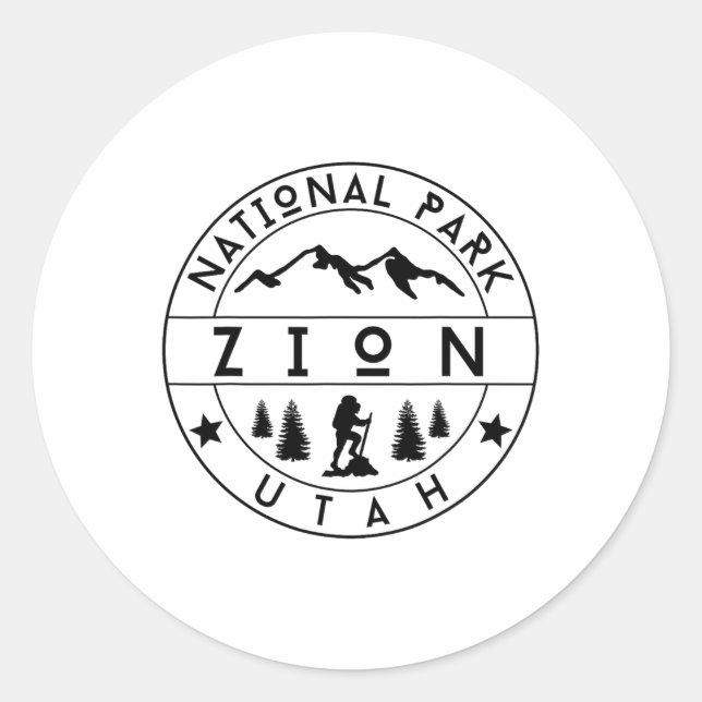Zion National Park Utah Hiker Nature Hiking Outdoo Runder Aufkleber (Vorderseite)