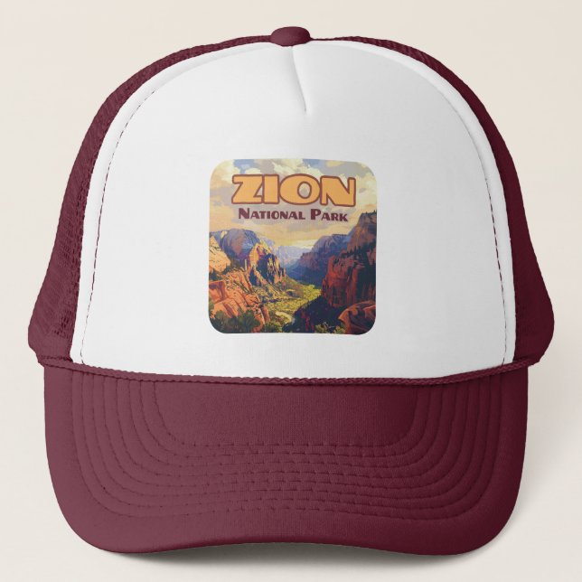Zion National Park Utah Moab Canyon Retro Truckerkappe (Vorderseite)