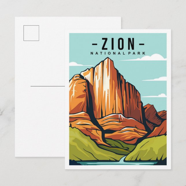 Zion National Park Utah Reisevorführung Postkarte (Vorne/Hinten)