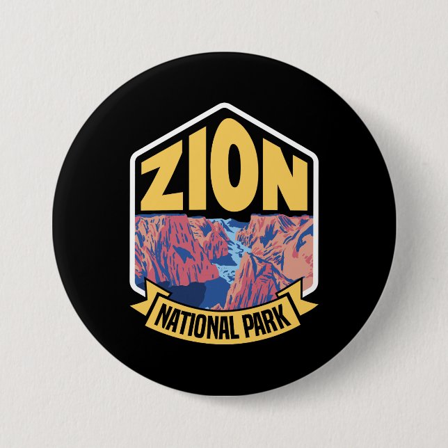 Zion National Park Utah Retro Button (Vorderseite)