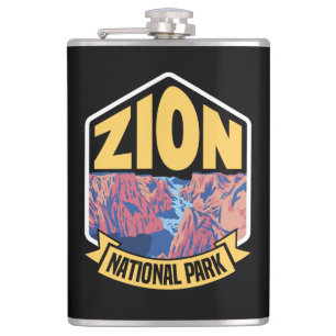 Zion National Park Utah Retro Flachmann