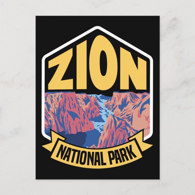 Zion National Park Utah Retro Postkarte (Vorderseite)