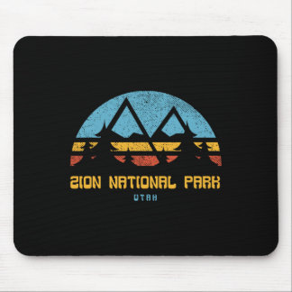 Zion National Park Utah Retro Vintage Hiking Gift  Mousepad