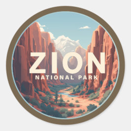 Zion National Park Utah Runder Aufkleber