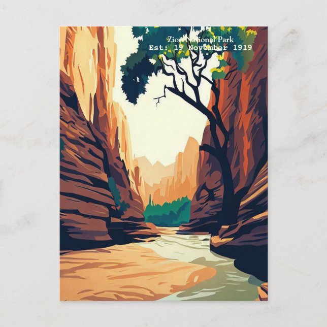 Zion National Park Utah The Narrows Postkarte (Vorderseite)