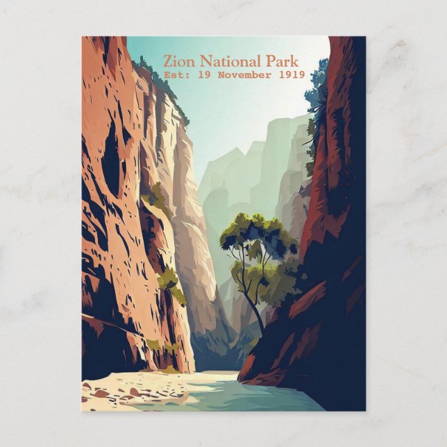 Zion National Park Utah The Narrows Postkarte (Vorderseite)