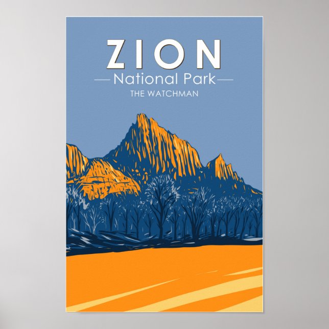 Zion National Park Utah The Watchman Vintag Poster (Vorne)