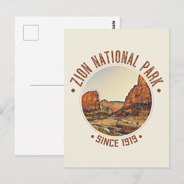 Zion National Park Utah USA Außenbereich gestört Postkarte (Vorne/Hinten)