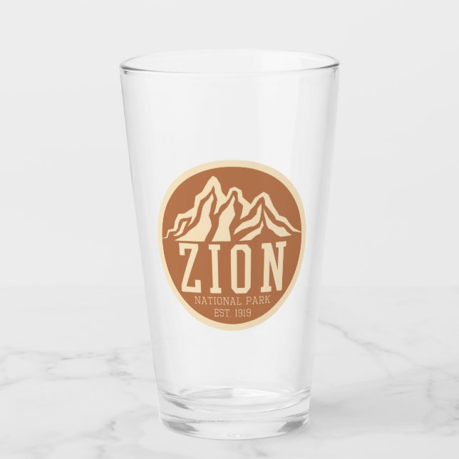 Zion National Park Utah USA Outdoor Retro Glas (Vorderseite)