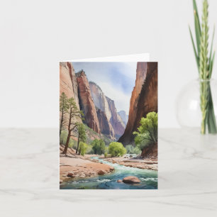 Zion National Park Utah Watercolor Karte