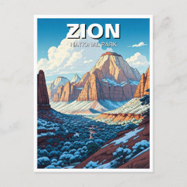 Zion National Park Utah Winter Postkarte