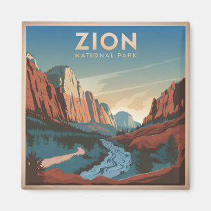 Zion National Park Vintag Magnet