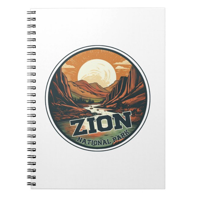Zion National Park Vintag Sunset Travel Notizblock (Vorderseite)
