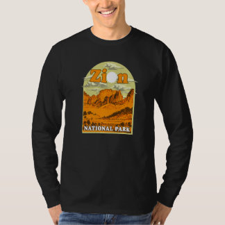 Zion National Park Vintage Artwork Artistic Souven T-Shirt
