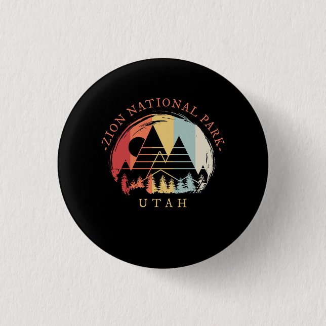 Zion National Park Vintage Button (Vorderseite)