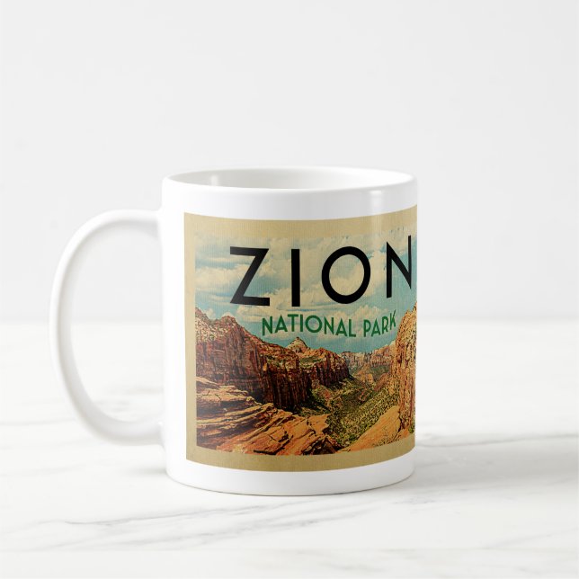 Zion National Park Vintage Travel Kaffeetasse (Links)