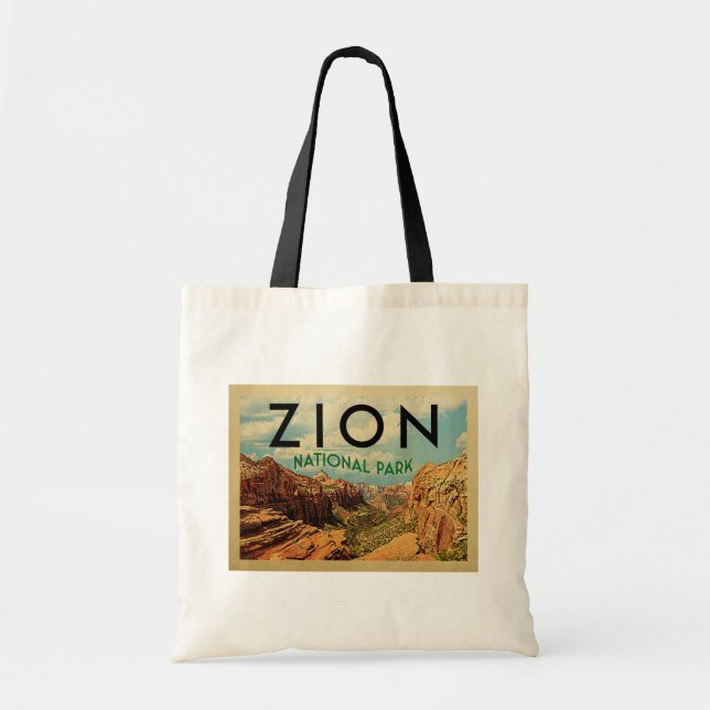 Zion National Park Vintage Travel Tragetasche (Vorne)