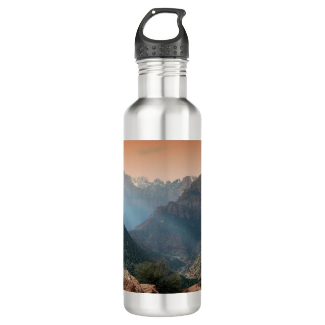 Zion Nationalpark Berge Landschaft Edelstahlflasche (Vorderseite)