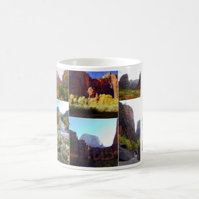 Zion Nationalpark-Collage Kaffeetasse (Mittel)