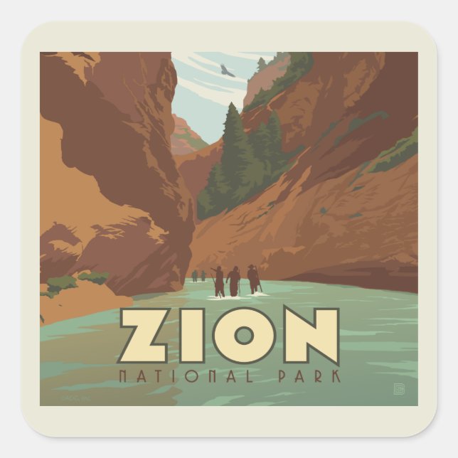 Zion-Nationalpark | Die Pfeile Quadratischer Aufkleber (Vorderseite)