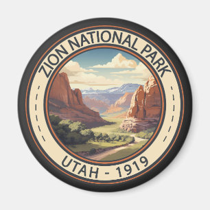 Zion Nationalpark Illustration Reisen Kunst, Dicht Magnet