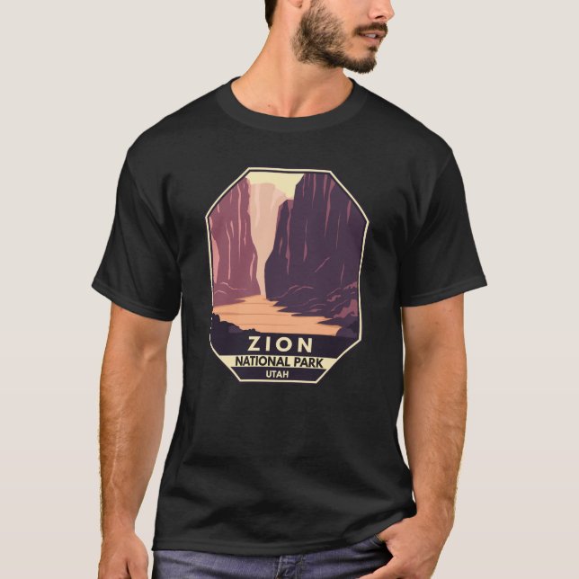 Zion Nationalpark Narrows Retro T-Shirt (Vorderseite)