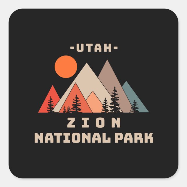 Zion-Nationalpark Quadratischer Aufkleber (Vorderseite)