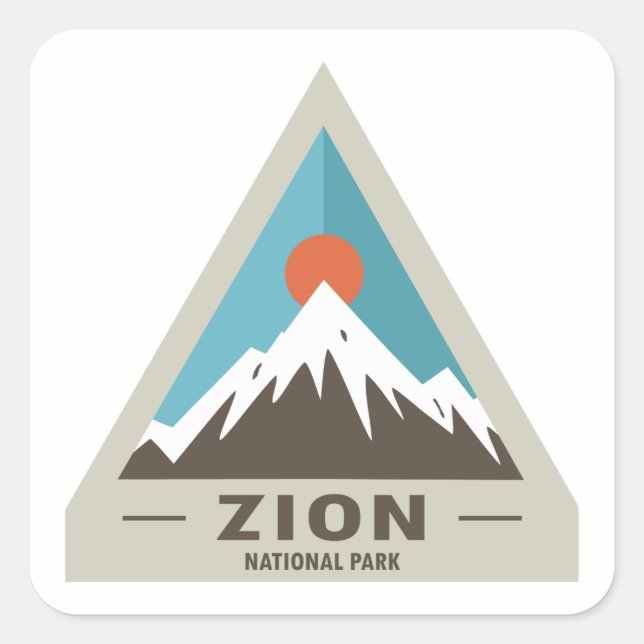 Zion-Nationalpark Quadratischer Aufkleber (Vorderseite)