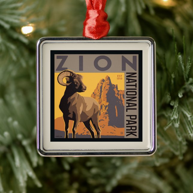 Zion-Nationalpark | Ram Ornament Aus Metall (Baum)