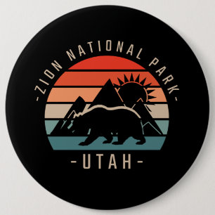 Zion Nationalpark Retro Button