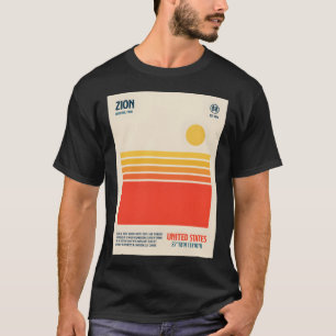 Zion-Nationalpark Retro-Reise Kunst T-Shirt