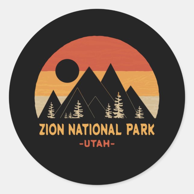 Zion-Nationalpark Runder Aufkleber (Vorderseite)