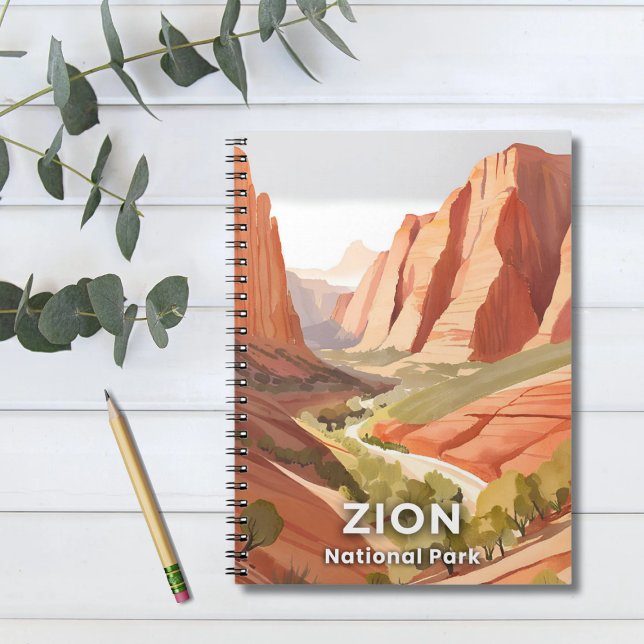 Zion-Nationalpark | Travel Watercolor Valley Notizblock (Von Creator hochgeladen)