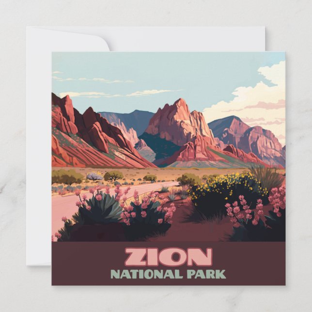 Zion Nationalpark Utah Gebirge Vintag (Vorderseite)