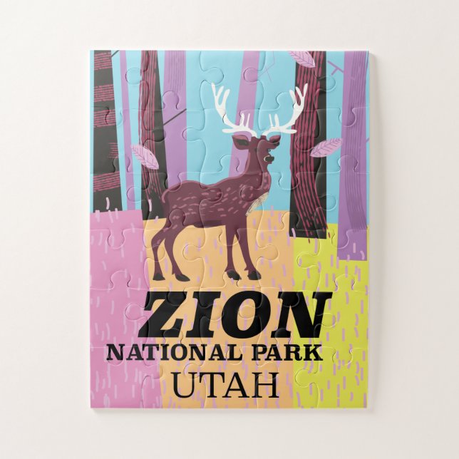 Zion Nationalpark Utah Reiseplakat. (Vertikal)