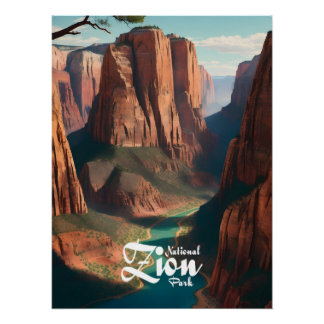Zion Nationalpark Utah USA Reiseplakat Poster
