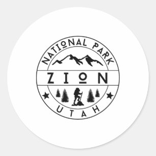 Zion Nationalpark Utah Wanderer Natur Wandern Im F Runder Aufkleber