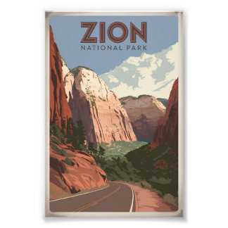 Zion-Nationalpark vintage Fotodruck