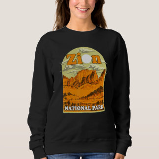 Zion Nationalpark Vintage Kunst Kunstvolles Andenk Sweatshirt