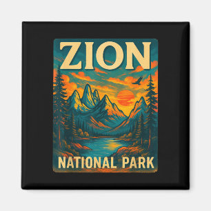 Zion Nationalpark Vintage-Reise Outdoor Magnet