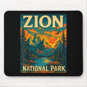 Zion Nationalpark Vintage-Reise Outdoor Mousepad