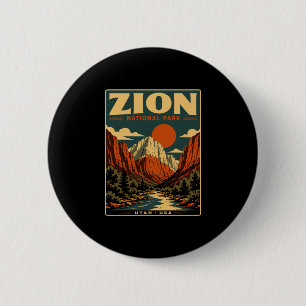 Zion Nationalpark vintage retro Canyon Outdoor Button